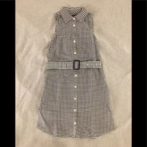 Ben Sherman blue and white belted plaid dress